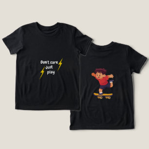 気にしないで遊ぼう ブラック キッズTシャツ トライブレンドTシャツ