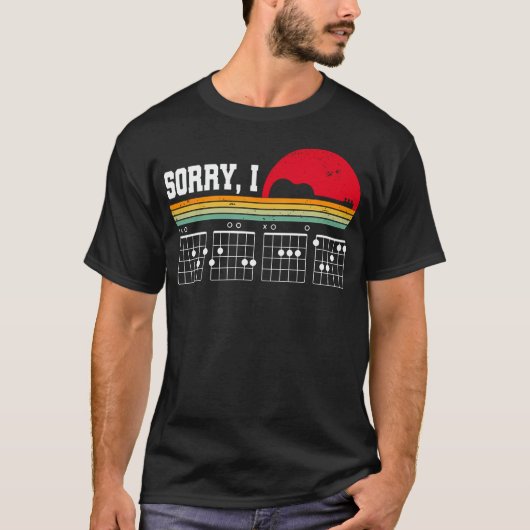 気にしないで Hidden Message レトロギター Tシャツ (正面)