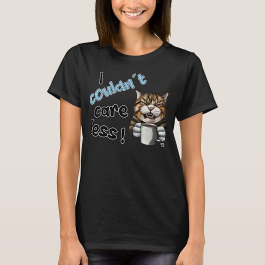 気にしないわ グラマラス猫の名言 1 Tシャツ (正面)