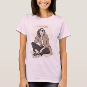 気にしないシックなT型 Tシャツ