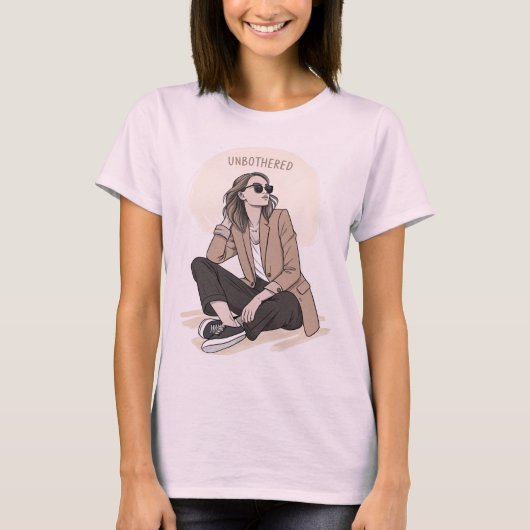 気にしないシックなT型 Tシャツ (正面)