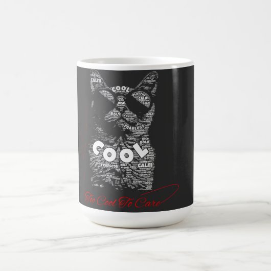 気にしないネコのタイポグラフィ コーヒーマグカップ (中央)