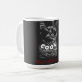 気にしないネコのタイポグラフィ コーヒーマグカップ (正面左)