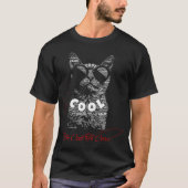 気にしないネコのタイポグラフィ Tシャツ (正面)