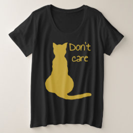 気にしない猫の引用漫画ベクターカットアウト プラスサイズTシャツ