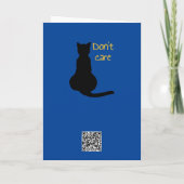 気にしない猫の引用漫画ベクター カットアウト カード (裏面)