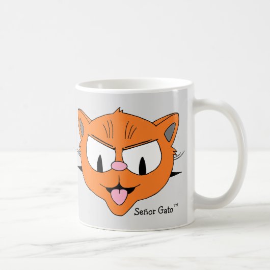 "気にしない" 見下したキャラクター猫 コーヒーマグカップ (右)