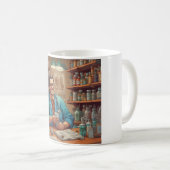 気にとカフェイン入りマグカップ：毎日の用量 コーヒーマグカップ (正面右)