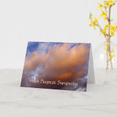 気になる悔やみや弔慰-モモ色の雲 カード (黄色い花)