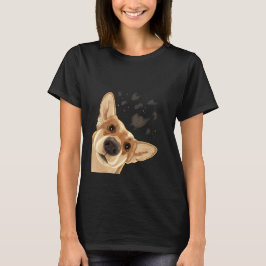気になる犬 ウェルシュコーギー Tシャツ (正面)