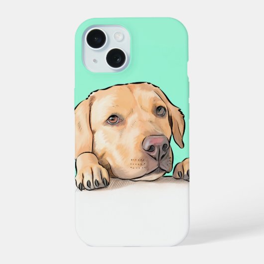 気になる犬 iPhone 15ケース (裏面)