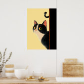 気になる猫とこっそり虫 ポスター (キッチン)
