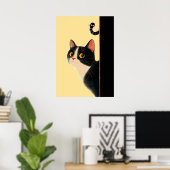気になる猫とこっそり虫 ポスター (ホームオフィス)