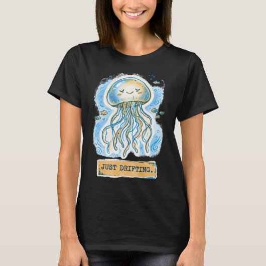 気にもしないクラゲの漂流Tシャツ Tシャツ (正面)