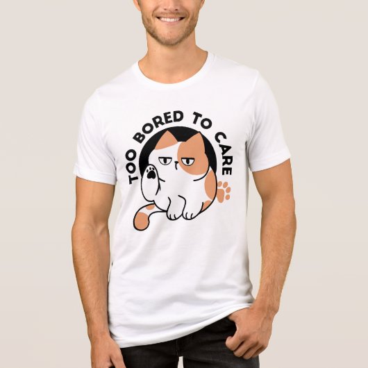 気にもとめない – 面白いおこりんぼ猫の名言 トライブレンドTシャツ (正面)