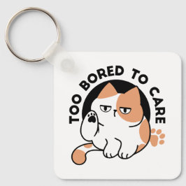 気にもとめない – 面白いおこりんぼ猫の引用 キーホルダー