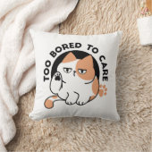 気にもとめない – 面白いおこりんぼ猫の引用 クッション (ブランケット)