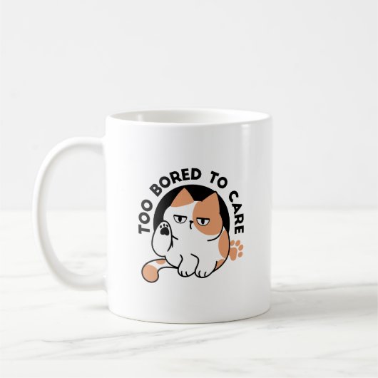 気にもとめない – 面白いおこりんぼ猫の引用 コーヒーマグカップ (左)