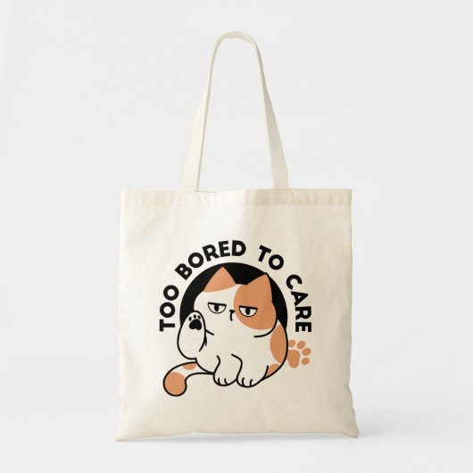 気にもとめない – 面白いおこりんぼ猫の引用 トートバッグ (正面)