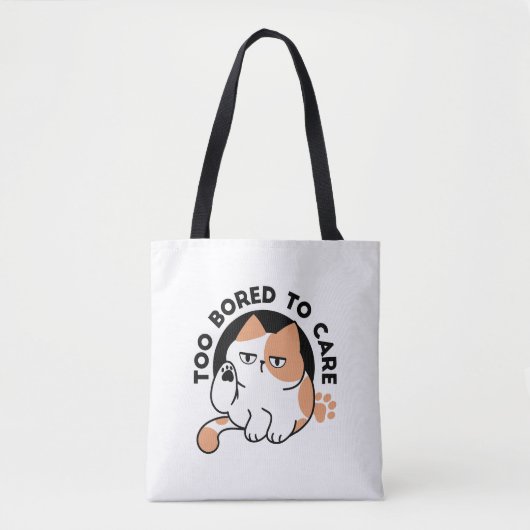 気にもとめない – 面白いおこりんぼ猫の引用 トートバッグ (正面)