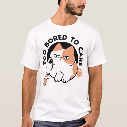 気にもとめない – 面白いおこりんぼ猫の引用 Tシャツ (正面)