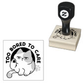 気にも留めない – 面白いおこりんぼ猫の引用 ラバースタンプ (押印)
