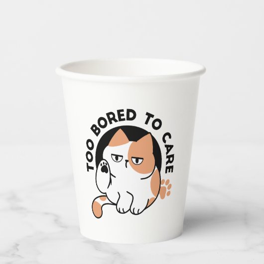 気にも留めない – 面白いおこりんぼ猫の引用 紙コップ (正面)