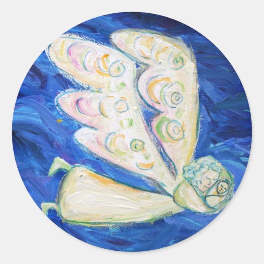 気にベビーエンジェル・アート・ステッカー付きソウル・エンジェルの ラウンドシール (正面)