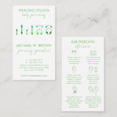 気に体ジュエリー穿孔用グリーンカード 名刺 (正面/裏面)