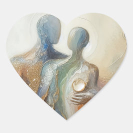 気に抽象芸術印象派アートステッカー ハートシール