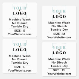 気に指示とサイズの正方形の白い服 ラベル