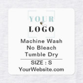 気に指示とサイズの正方形の白い服 ラベル (デザイン1)