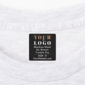 気に指示とサイズの正方形の黒い衣服 ラベル (貼付)