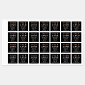 気に指示とサイズの正方形の黒い衣服 ラベル (シート)