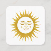 気に指示Sunshine Boho Line Art金ゴールド スクエア名刺 (正面)