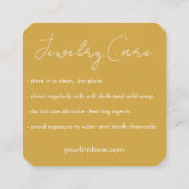 気に指示Sunshine Boho Line Art金ゴールド スクエア名刺 (裏面)