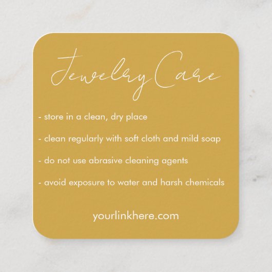 気に指示Sunshine Boho Line Art金ゴールド スクエア名刺 (裏面)