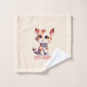 気に猫の素直よくはしゃぐデザイン バスタオルセット (ウォッシュタオル)
