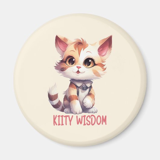 気に猫の素直よくはしゃぐデザイン マグネット (正面)