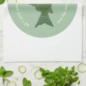 気に魚釣りおもしろい漁師引用文 キッチンタオル (折り畳み)