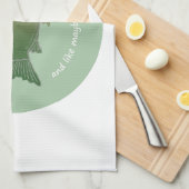 気に魚釣りおもしろい漁師引用文 キッチンタオル (四つ折り)