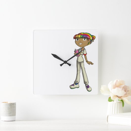 気に スクエア壁時計 (ホーム)