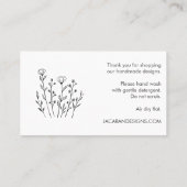 気にCHIC エレガント Wildflower Line Art 名刺 (裏面)