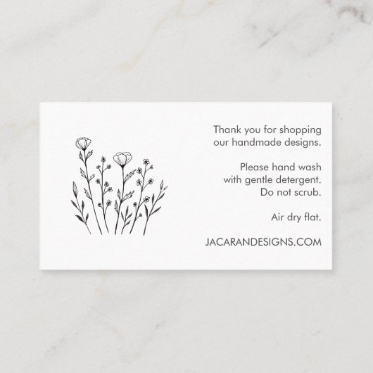 気にCHIC エレガント Wildflower Line Art 名刺 (裏面)