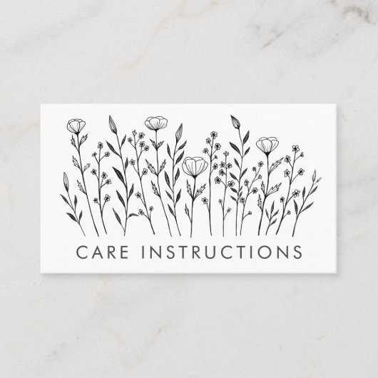 気にCHIC エレガント Wildflower Line Art 名刺 (正面)