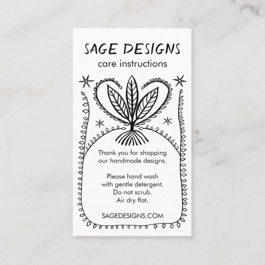 気にINSTRUCTIONS Boho お洒落 Line Art 名刺 (正面)