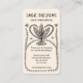 気にINSTRUCTIONS Boho お洒落 Line Art 名刺 (正面)