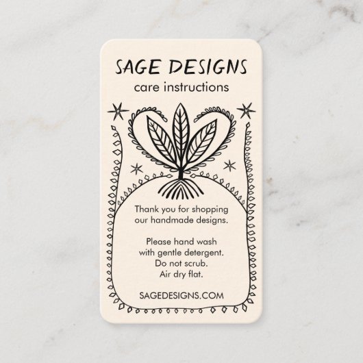 気にINSTRUCTIONS Boho お洒落 Line Art 名刺 (正面)