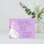 気のあるそぶりをしたなブロンドの薄紫のブライダルシャワー 招待状 (スタンド正面)