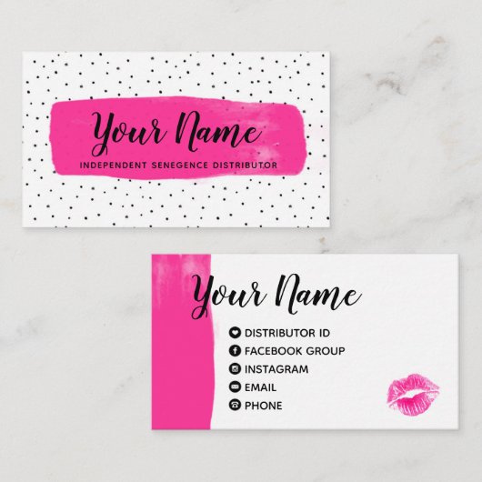 気のあるそぶりをしたな赤紫のLipSenseの名刺 名刺 (正面/裏面)